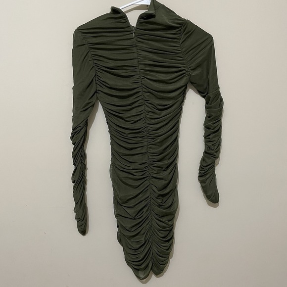 Fashion Nova Paparazzi Ruched Dress Size Small Club Party Holiday Bodycon Baddie - Picture 3 of 9